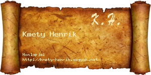 Kmety Henrik névjegykártya